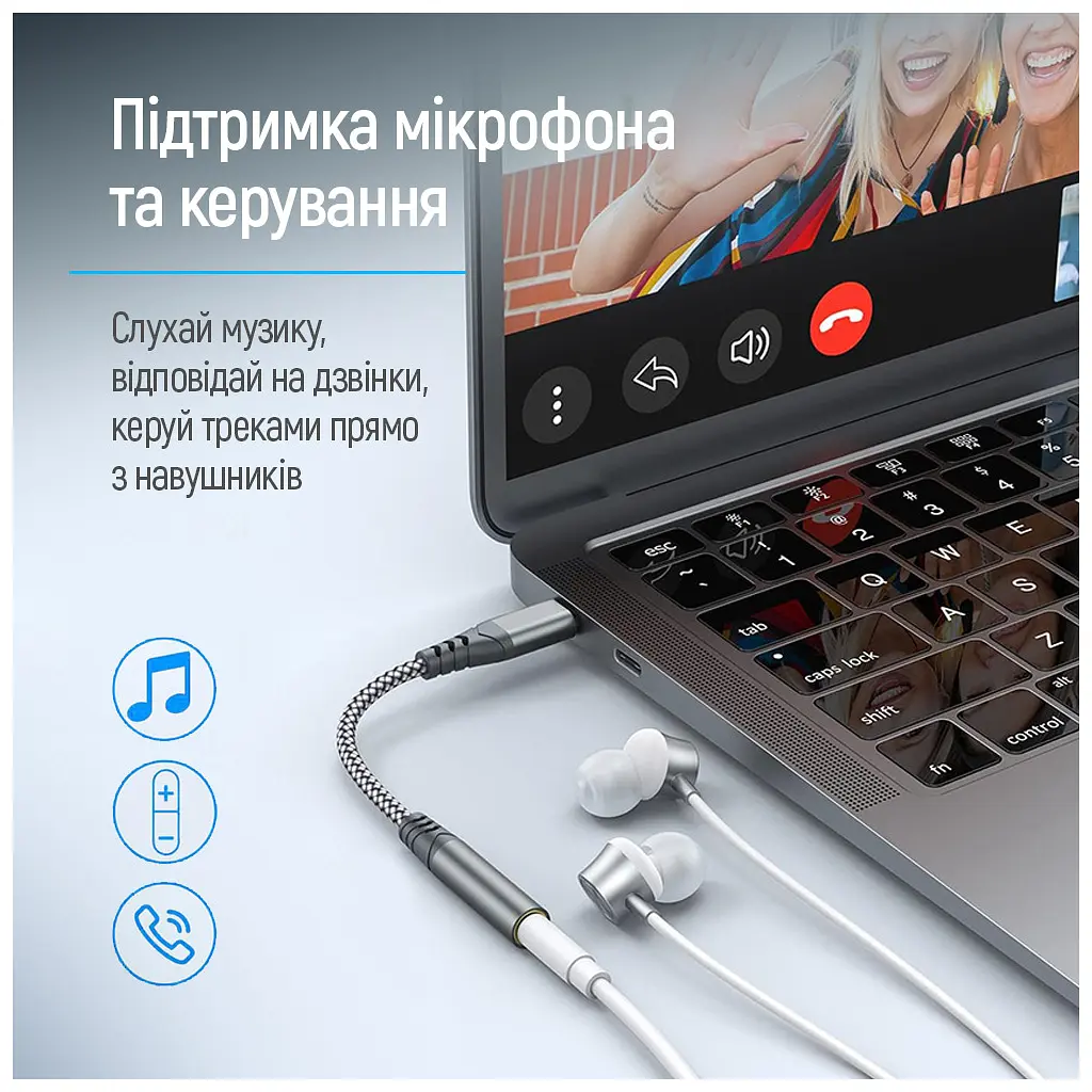 Переходник USB-C to 3.5mm F 0.14m gray ColorWay (CW-AD-CJ) - фото 9