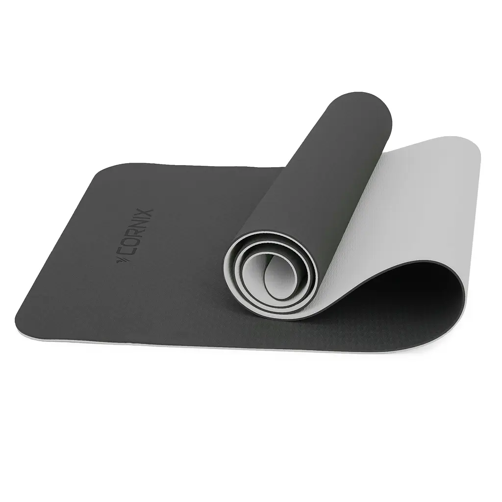 Килимок спортивний Cornix TPE 183 x 61 x 0.6 см для йоги та фітнесу XR-0349 Black/Grey - фото 6