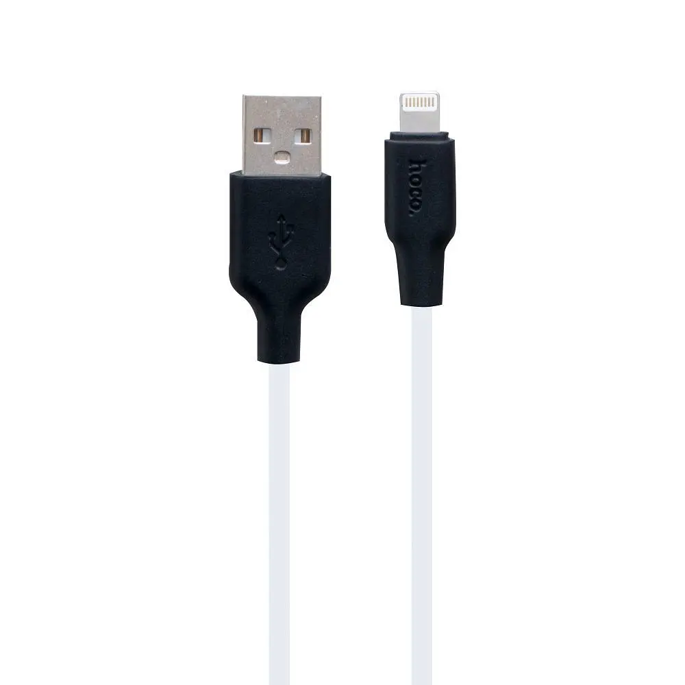 Кабель HOCO X21 Plus Silicone Lightning 2m Чорно-білий