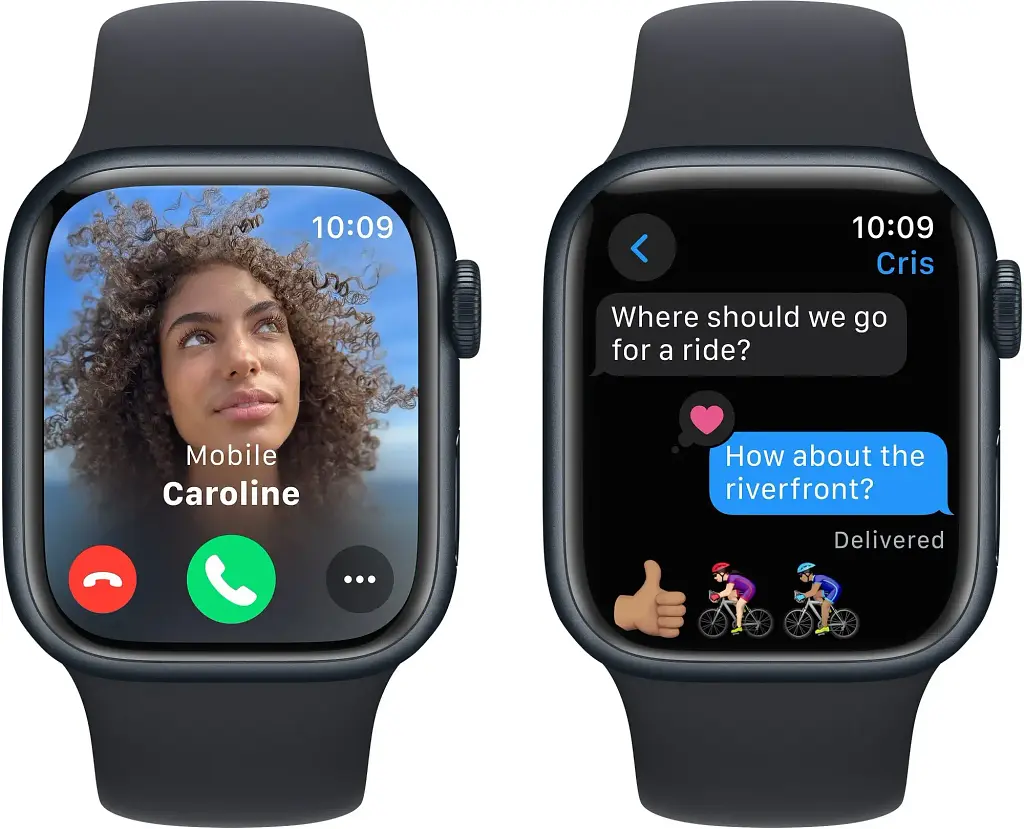 Смарт-часы Apple Watch Series 9 GPS 41mm Midnight Aluminium Case with Midnight Sport Band - S/M (MR8W3QC/A) - фото 6