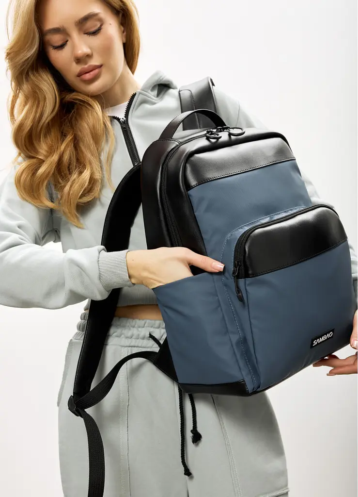 Жіночий рюкзак Sambag Zard MOD чорно-синій 40 х 28 х 14 см (25438115) - фото 3