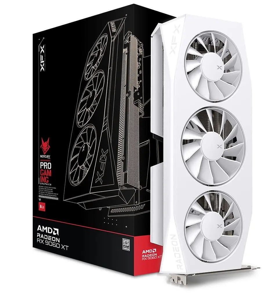Відеокарта XFX AMD Radeon RX 9060 XT 16GB Mercury OC White Gaming Edition (RX-96TMERCW9) (GDDR6, 128 bit, PCI-E v5.0 x16) - фото 5