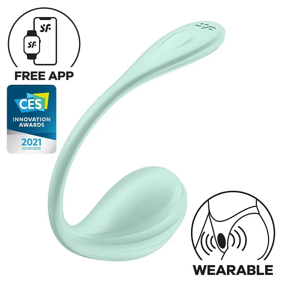 Смарт-віброяйце Satisfyer Smooth Petal Connect App Mint - фото 2
