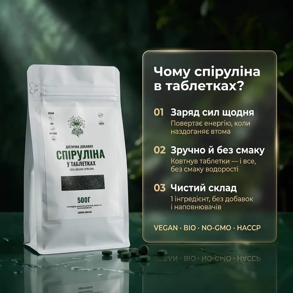 Спіруліна у таблетках 500 г - фото 3