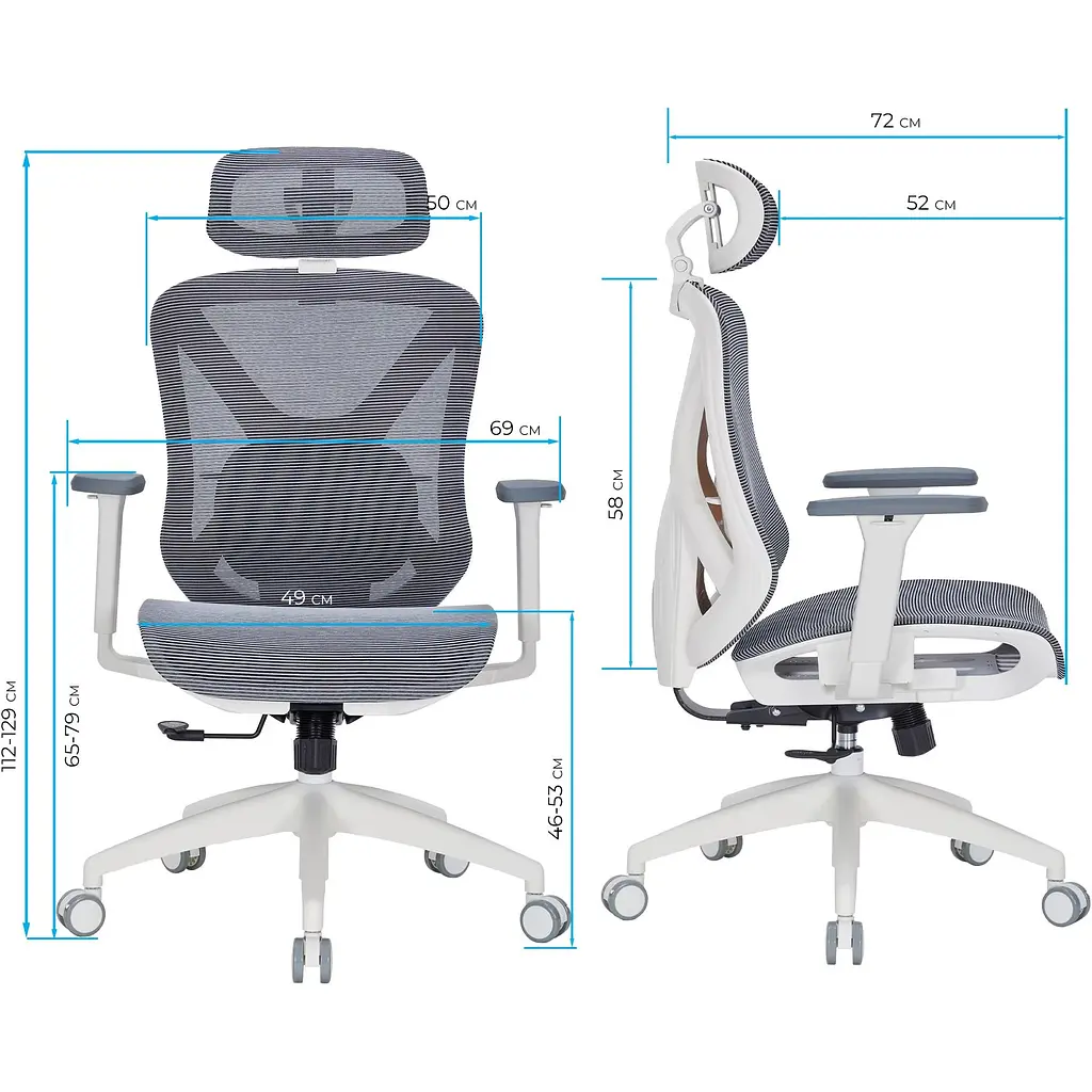 Офисное кресло OfficePro Atlas OC630-W-DG-DG White/Dark Gray [148900] - фото 7