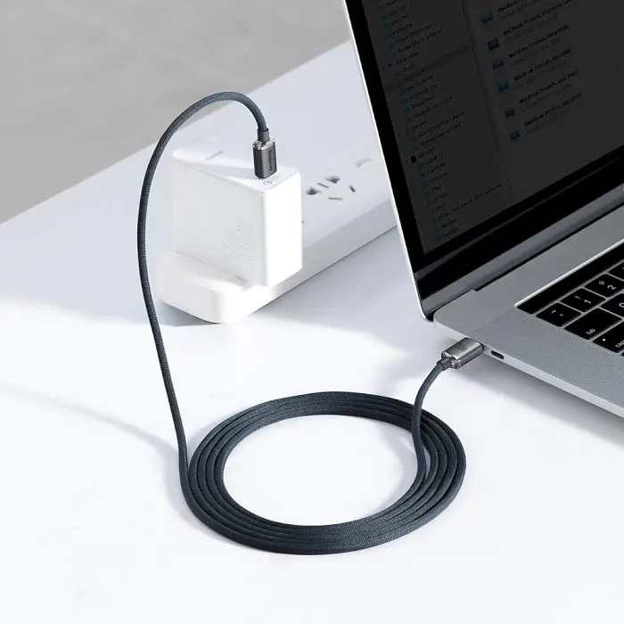 Кабель Baseus Crystal Shine Series Fast Charging Data Cable Type-C to Type-C 100 W 2 m Black (CAJY000701) - фото 6