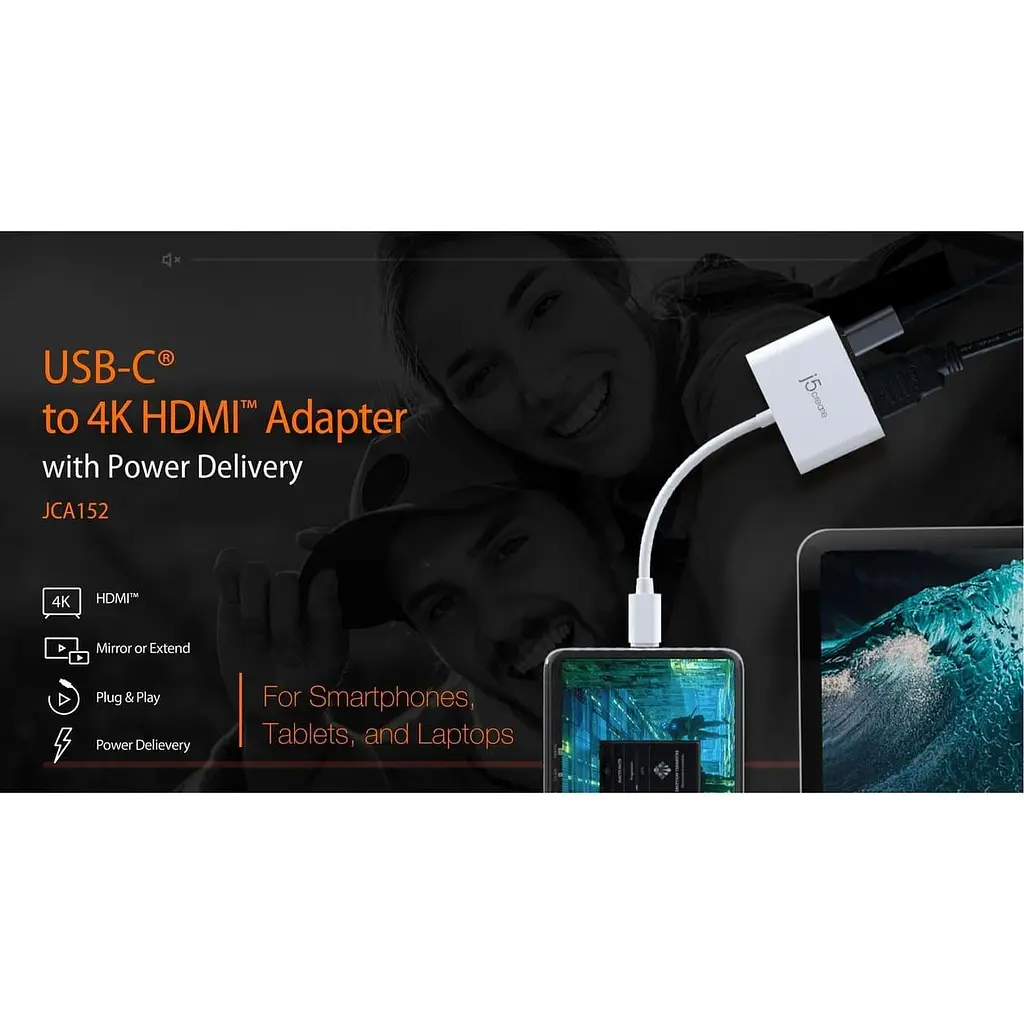 Багатопортовий мультиадаптер J5create JCA152-N, USB-C 2-в-1 билий - фото 10