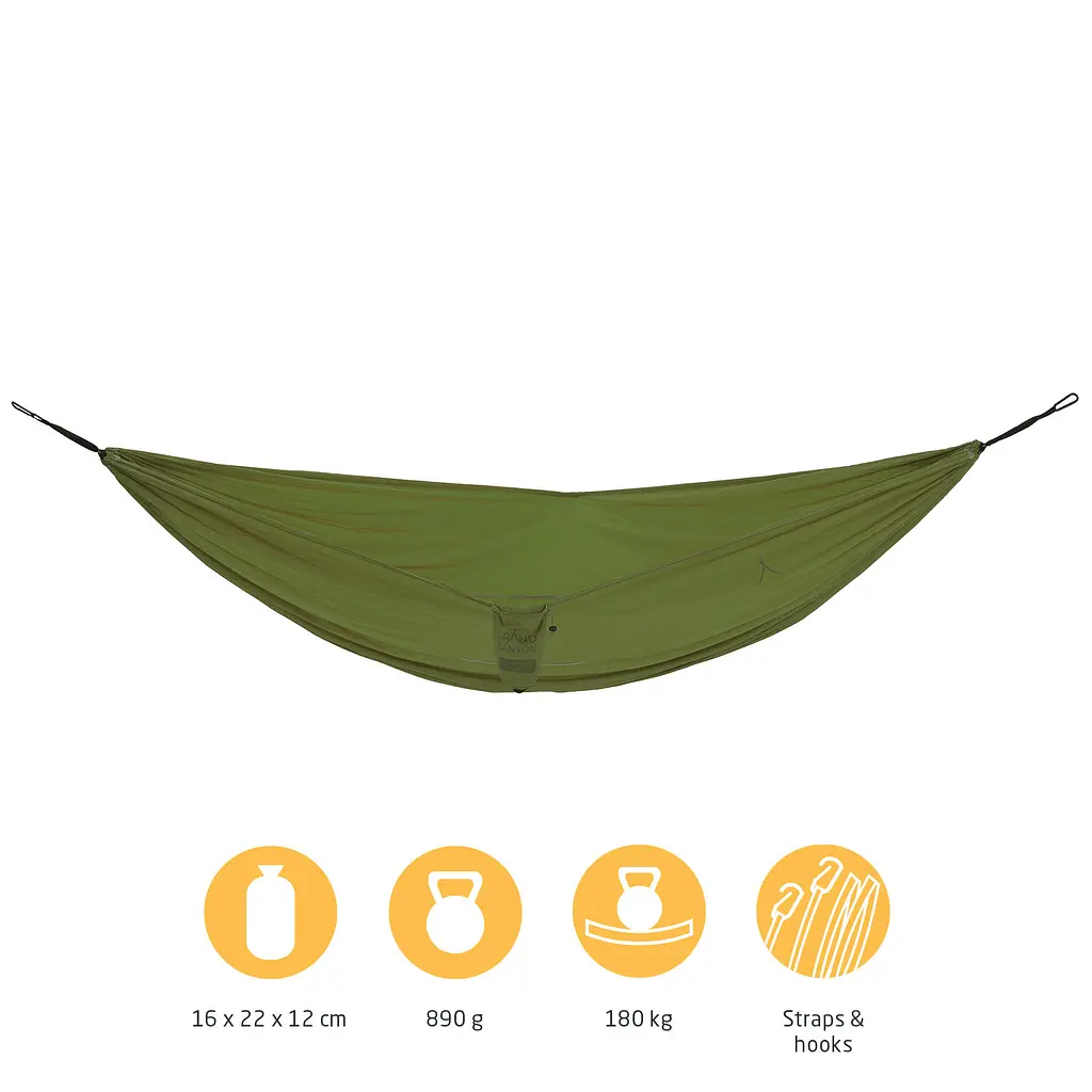 Гамак туристичний Grand Canyon Bass Hammock Double 320х230 см 180 кг 30621630 Оливковий - фото 2
