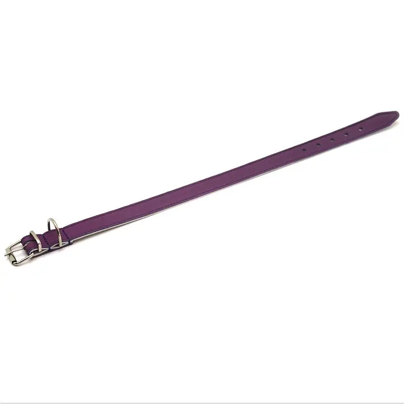Нашийник для собак Zoo-hunt ОД Фарби шкіряний подвійний фіолетовий 1,8/28-36 см - фото 3