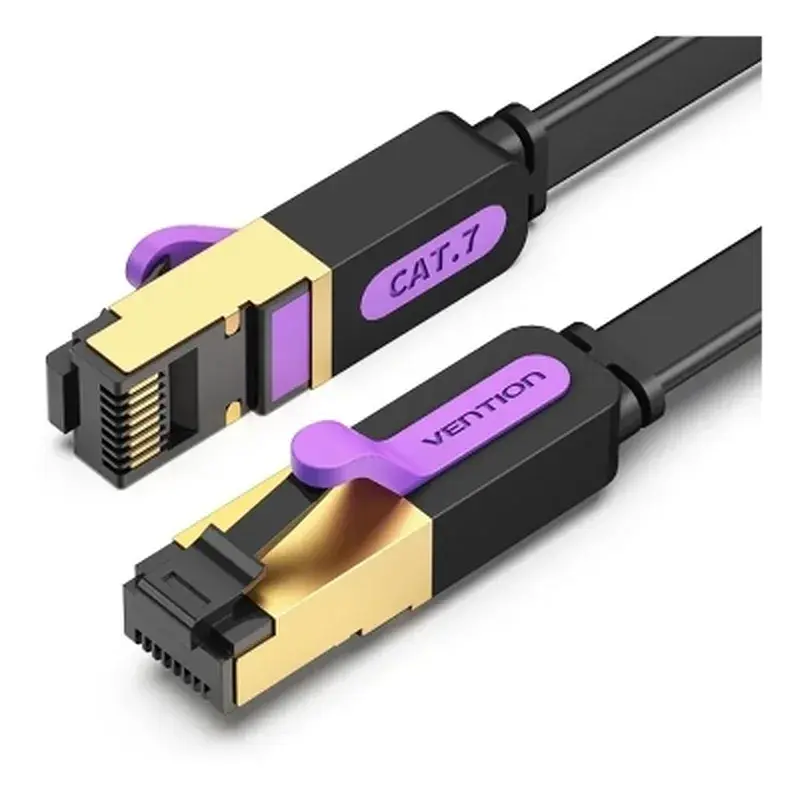 Патч-корд 1м, FTP cat 7 RJ-45 black Vention (ICABF)