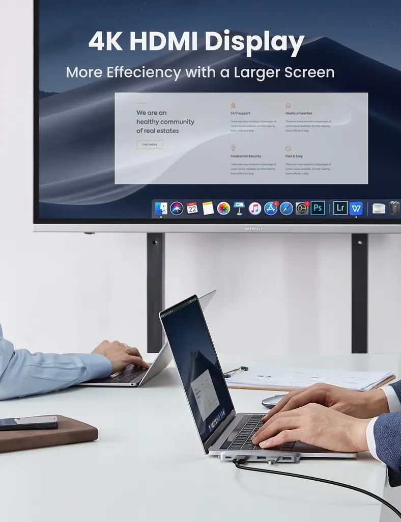 USB-хаб Ugreen 5-in-2 USB C Hub for MacBook Pro/Air Silver (CM251/60559) [72724] - фото 3