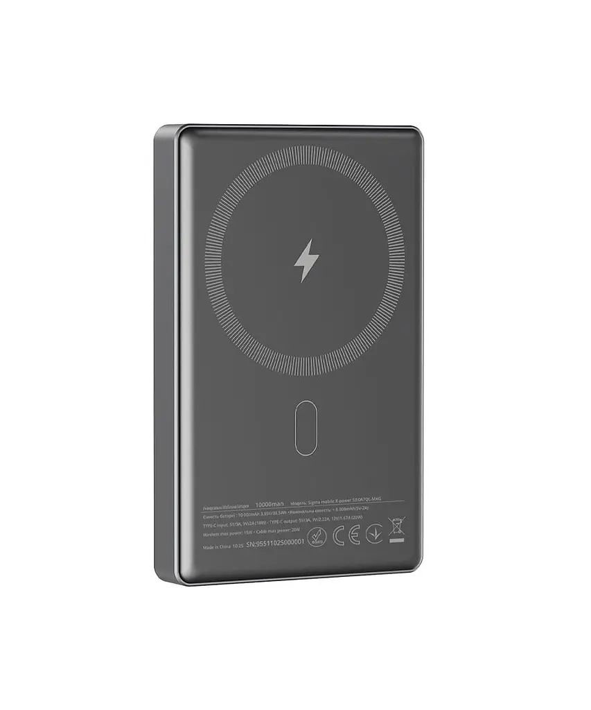 Універсальна мобільна батарея Sigma mobile X-power SI10A7QL-MAG 10000mAh Сірий - фото 8