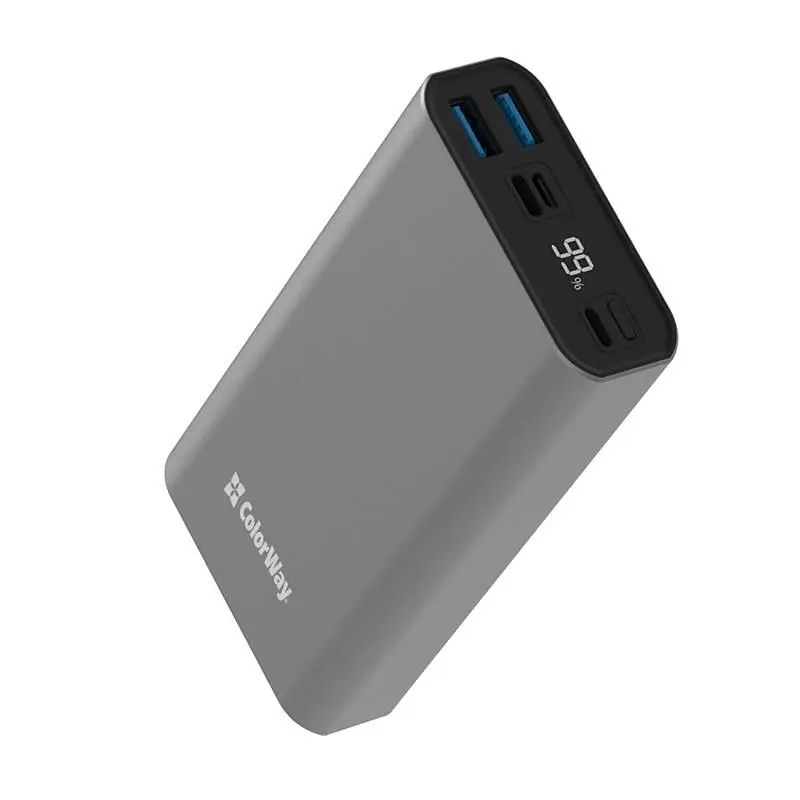 Універсальна мобільна батарея ColorWay 20000mAh Gray (CW-PB200LPH3GR-PDD) - фото 2