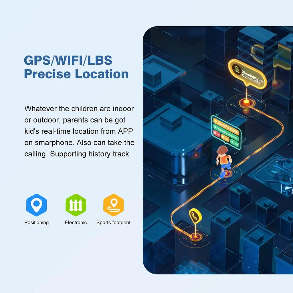 Розумний смарт годинник для дітей Lemfo S3 з дзвінками від SIM-карти, GPS, прослушкою, SOS та TikTok, YouTube, Google, WhatsApp Синій - фото 9
