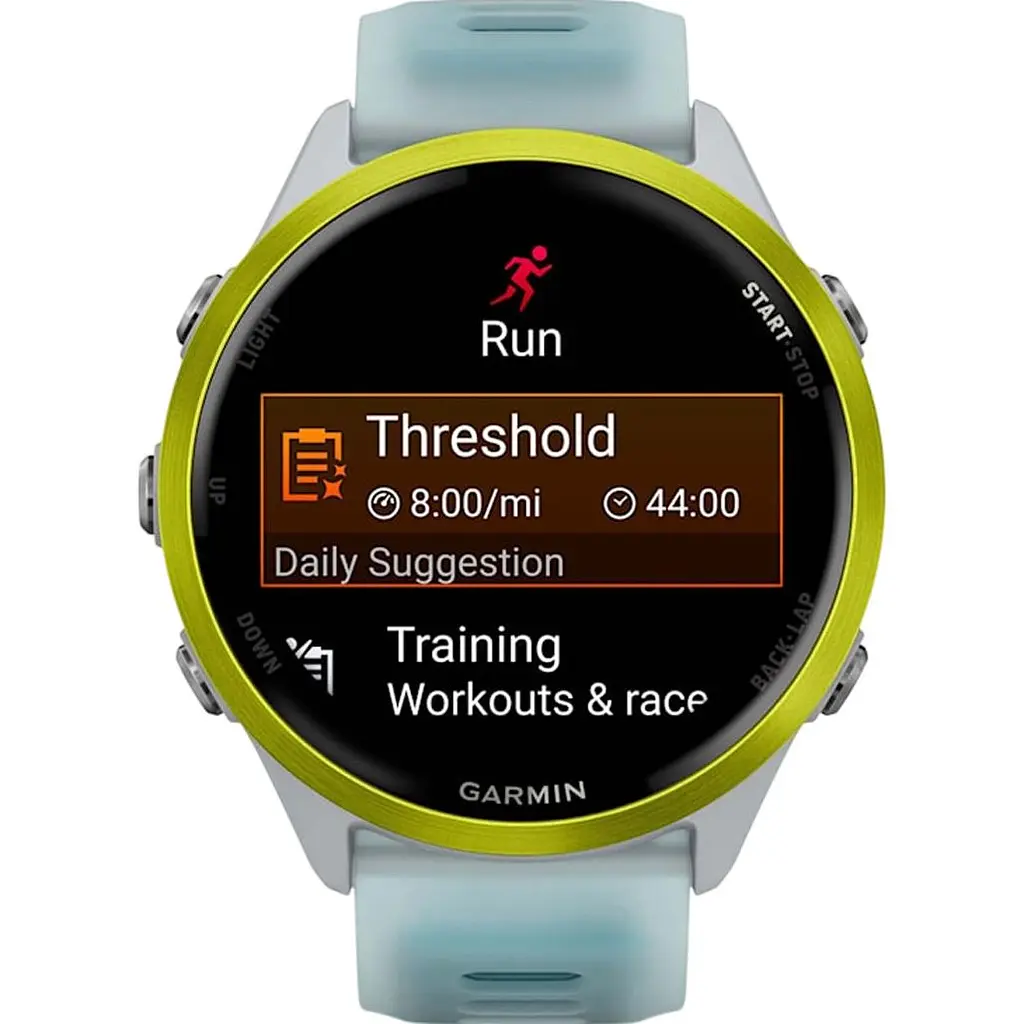 Смарт-годинник Garmin Forerunner 570 47mm Amp Yellow Aluminum with Translucent Whitestone/Turquoise Band (010-02971-01) [138715] - фото 7