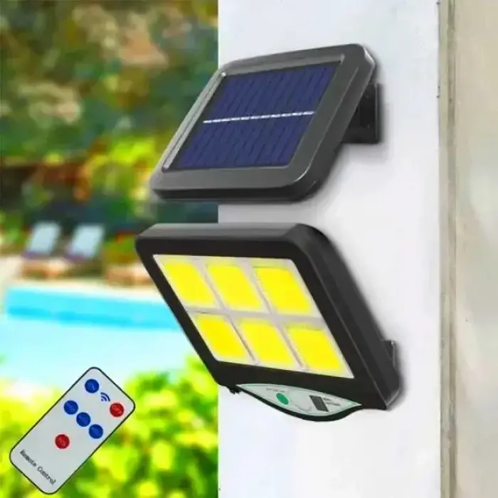 Вуличний ліхтар настіний із пультом Solar Light BK-128-6 COB на сонячних батареях з датчиком руху - фото 2