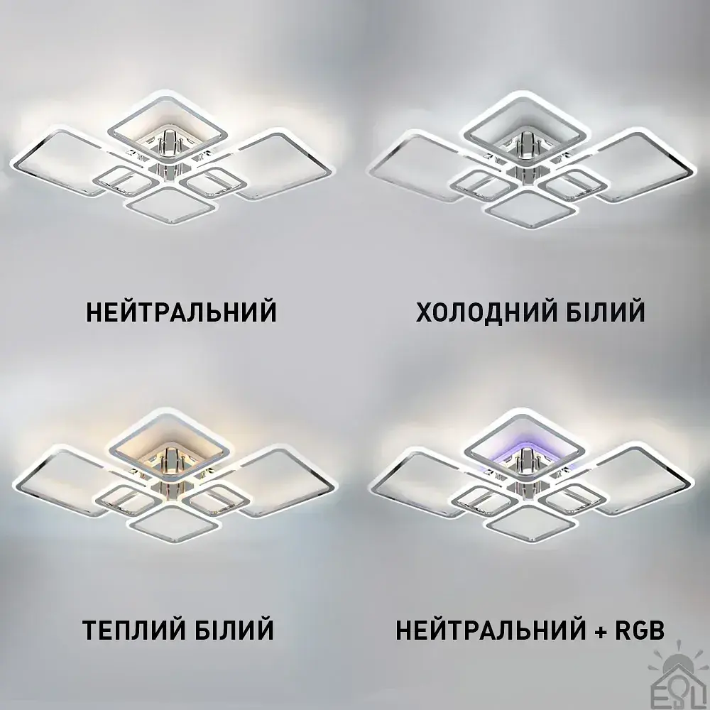 Смарт люстра керована світлодіодна OVAL RGB 7S 120 Вт SMART 960x750x110 мм Хром ESLLSE - фото 3