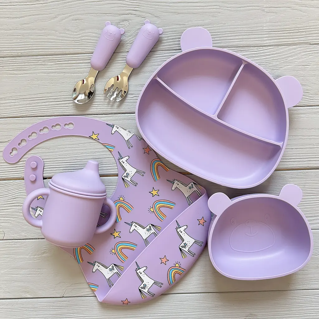 Набір дитячого посуду Ведмедики BPR img_e5442 ведмедик залізо Y2 Pastel Lilac - фото 2