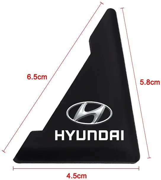 Захист кутів дверей Hyundai 2 шт Гумові 45х58х47 мм на скотчі Чорні Посилені (протиударні чохли від сколів) - фото 3
