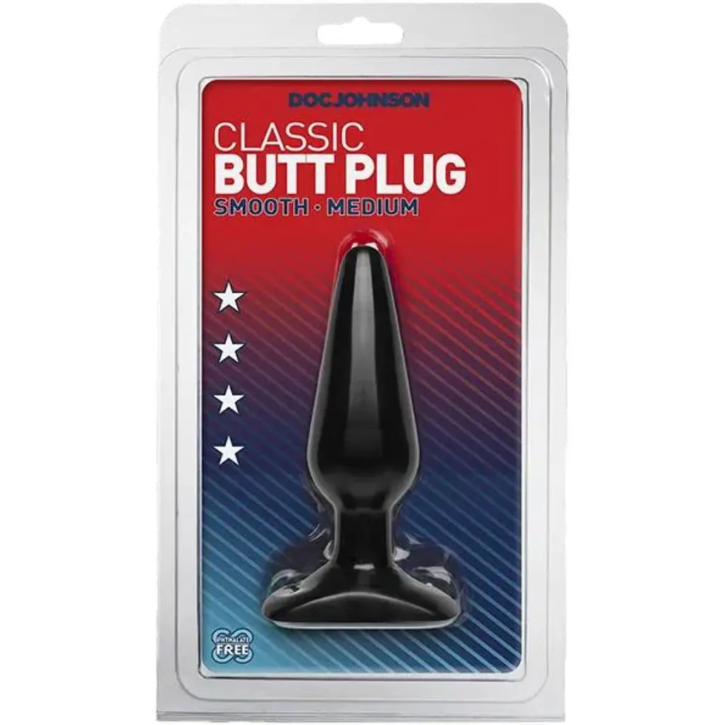 Анальна пробка Doc Johnson Smooth Classic Medium - Black - фото 2