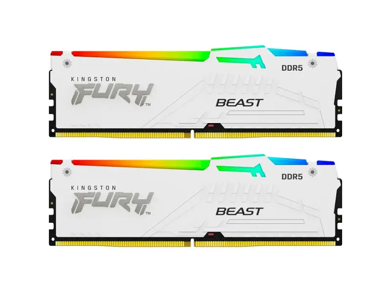 Пам'ять для настільних комп'ютерів Kingston FURY 32 GB (2x16GB) DDR5 6000 MHz Beast RGB EXPO White (KF560C36BWE2AK2-32) - фото 2