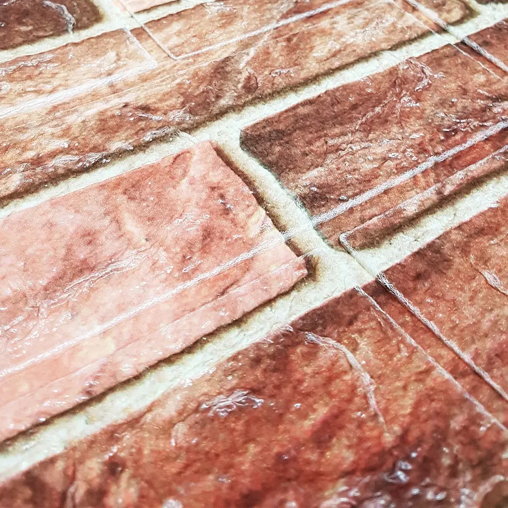 Самоклеюча декоративна 3D панель 3D Loft під коричневу катеринославську цеглу в рулоні 3080x700x3мм - фото 5