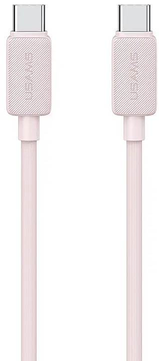 USB Кабель Usams US-SJ691 Type-C-Type-C 60W 5A 1.0m Рожевий