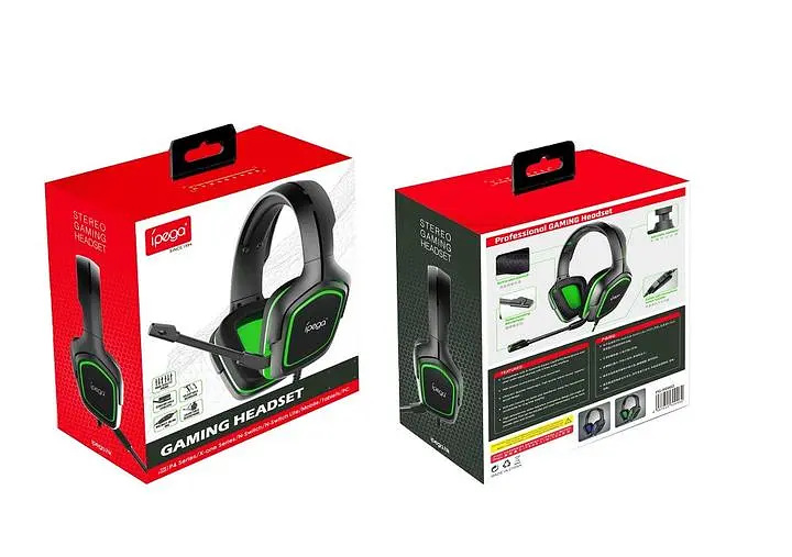 Проводная игровая гарнитура iPega Gaming PG-R006G, 3.5mm, Noice Reduction, black-green - фото 5