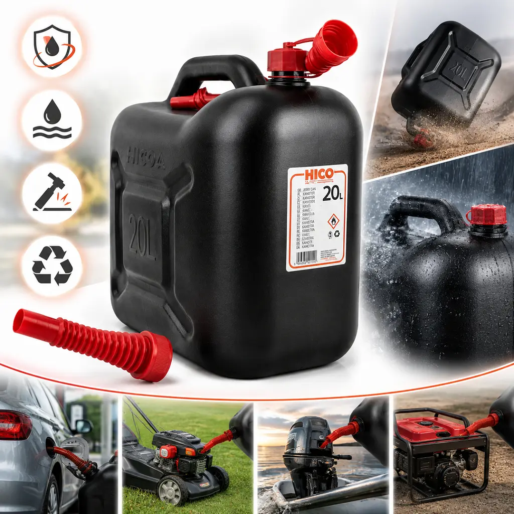 Каністра 20л Пластик HDPE Щільна Для Нафти Продуктів З Лійкою (KAN003) - фото 3