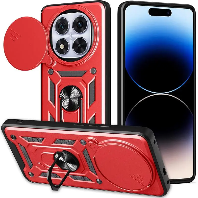 Чохол Ummi Camshield Serge Ring для Xiaomi Redmi Note 14 Pro 5G / Poco X7 Червоний / Red - фото 2