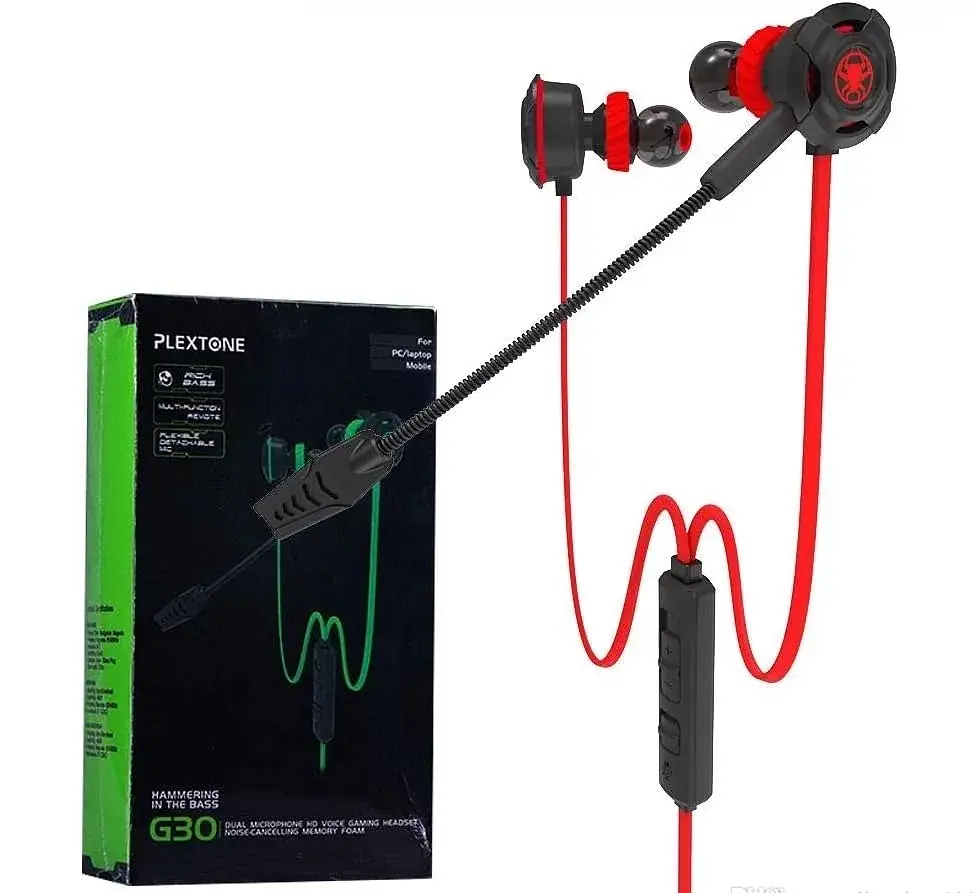 Проводные игровые наушники Plextone G30 для телефона с микрофоном (Красный) - фото 4