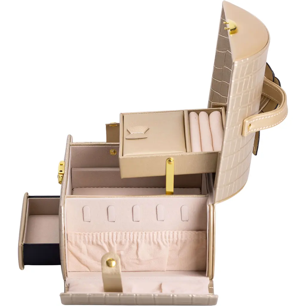 Кейс-органайзер Yiwu для прикрас із защіпкою 24x17x18 см золотистий HP-5-21GOLD - фото 9