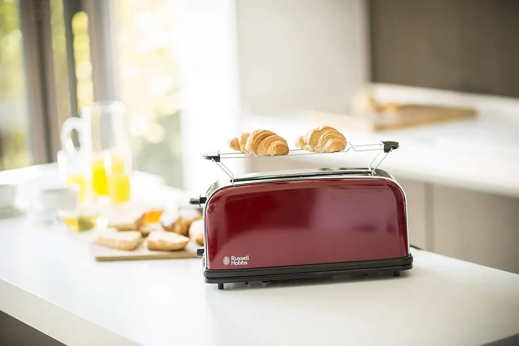 Тостер Classic 1100Вт, длинные слоты, металл, красный Russell Hobbs teh0025672 - фото 8