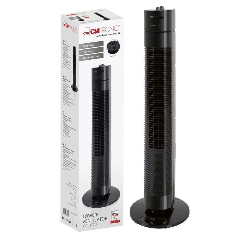 Вентилятор колонный Clatronic TVL 3770  78cm, мощность 35вт, черный - фото 10