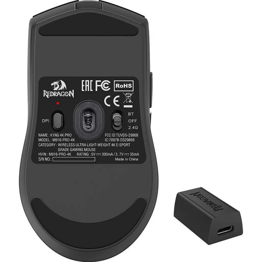 Миша Redragon M916-PRO-4K K1NG Black (72211) [150744] - фото 6