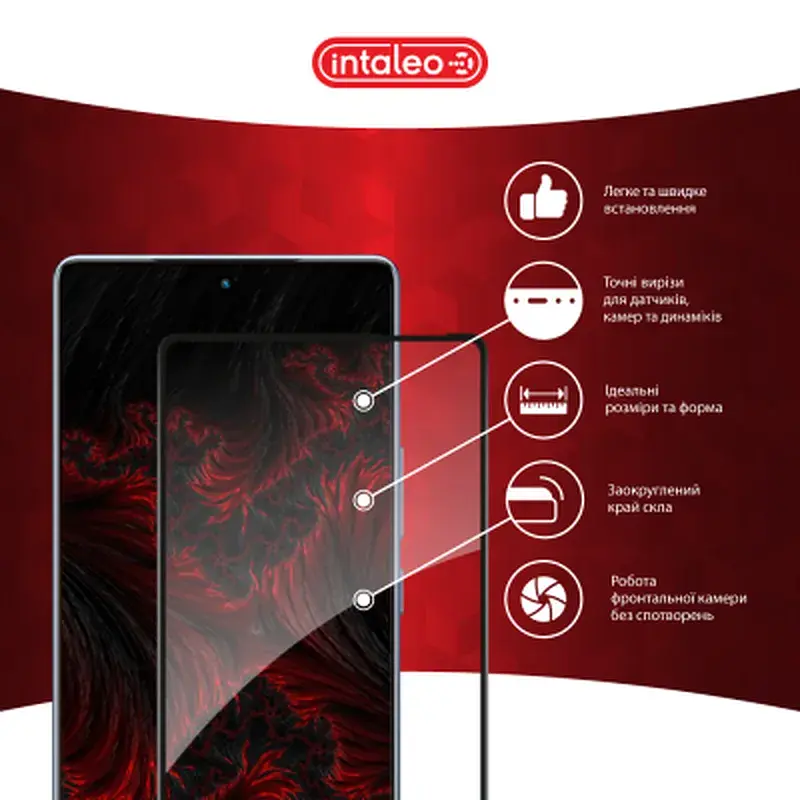 Скло захисне Intaleo Full Glue Infinix Note 40 4G Black (1283126594915) - фото 3