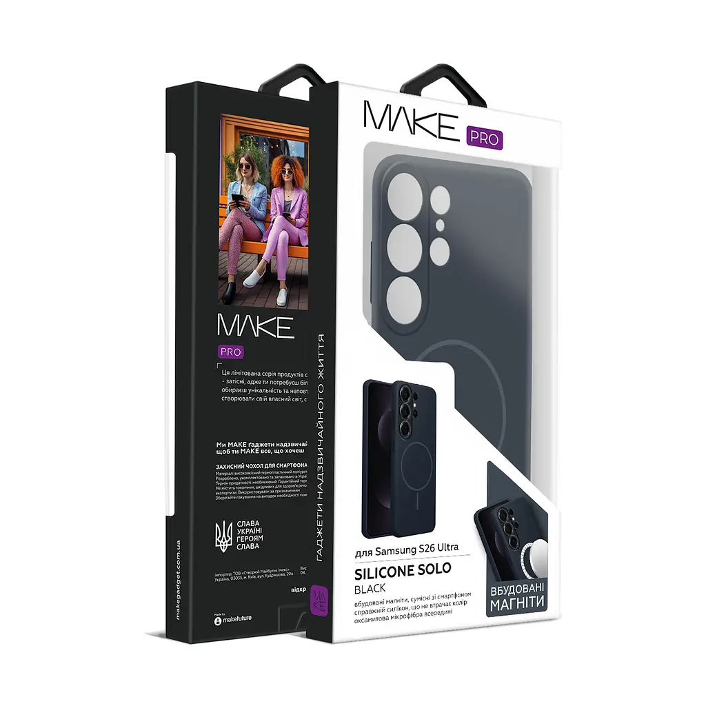 Чохол MAKE Samsung S26 Ultra Silicone Solo Black - фото 2
