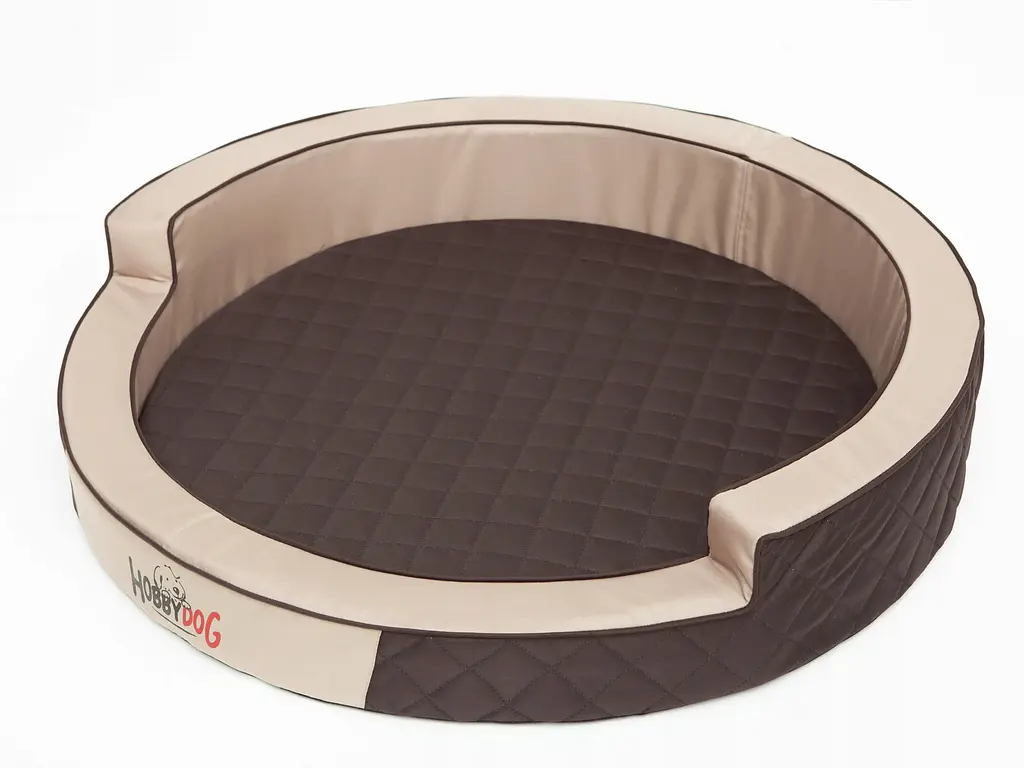 Кругле ліжко для собак Hobbydog Ringo Beige 98х98х18 см - фото 3