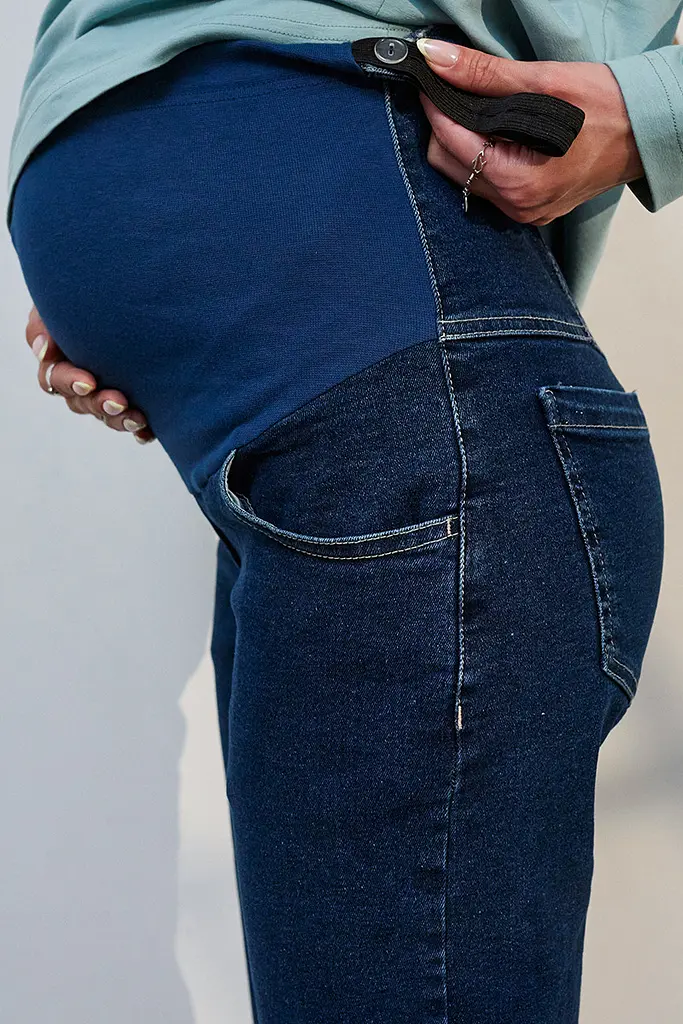 Джинси для вагітних Mom Fit для майбутніх мам з регульованим поясом 2XL (52) Leyton Юла Мама синій - фото 6