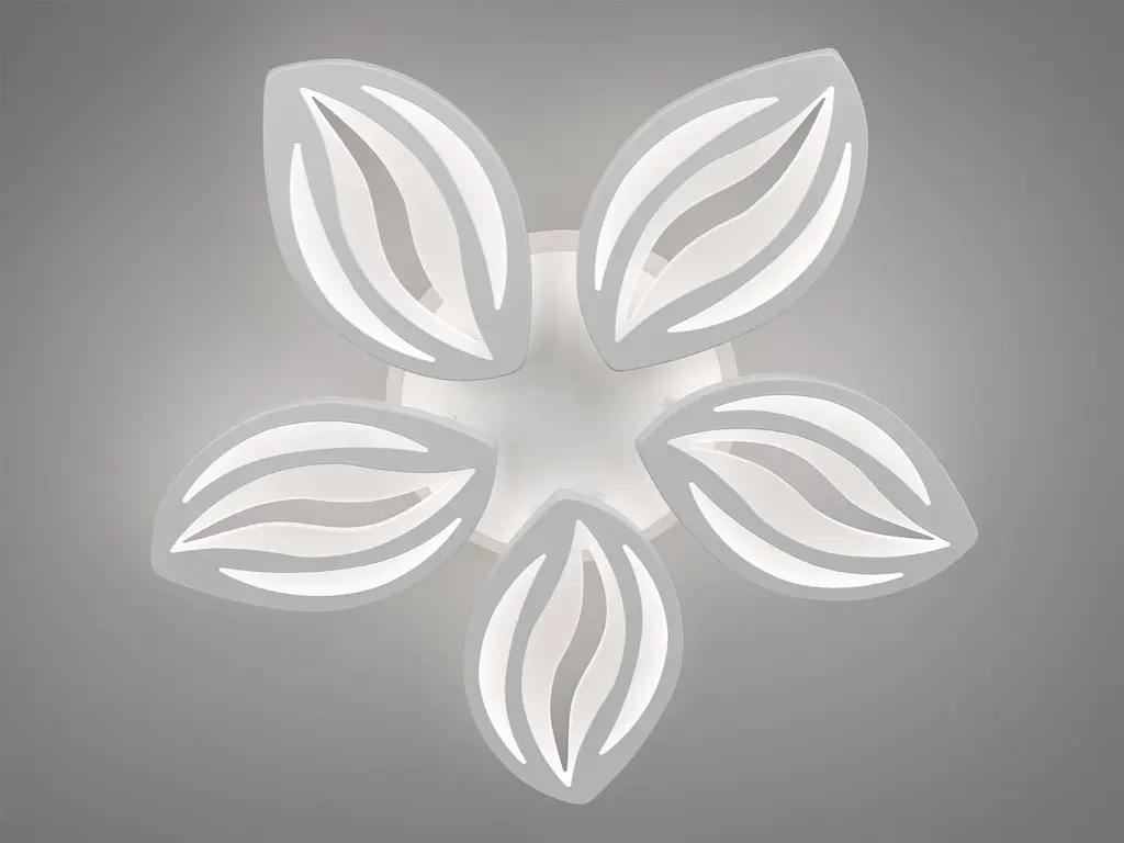 Люстра стельова LED Diasha 8092/5WH, 75W, 3200K-6000K, білий метал, сучасний стиль, смарт з пультом, димером - фото 3