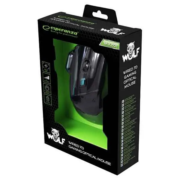 Мышь Esperanza EGM201B Wolf USB Black-Blue (EGM201B) - фото 4
