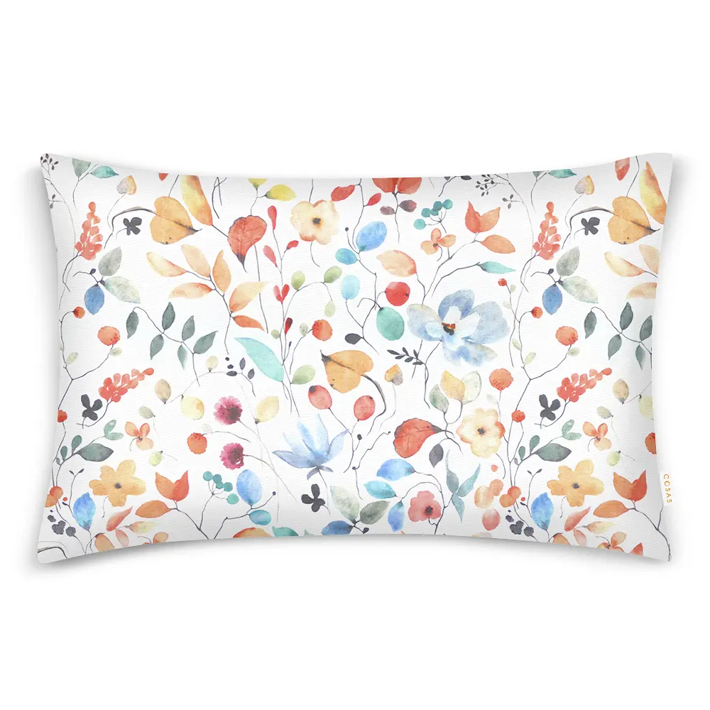 Комплект постільної білизни Cosas євро без простирадла AQUARELLE FLOWERS CS1 200 x 220 см (FlowersAquaColorful_200_2) - фото 3
