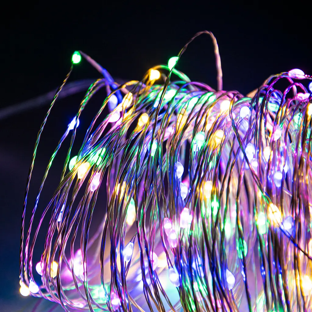 Гирлянда на батарейках Капля росы 20 м светодиодная гирлянда нить 200 LED Multi - фото 4
