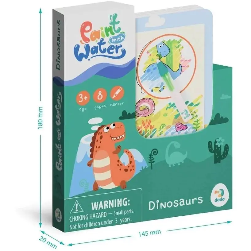 Набір водних розмальовок DoDo Toys Динозаври 300310 з маркером для води - фото 6
