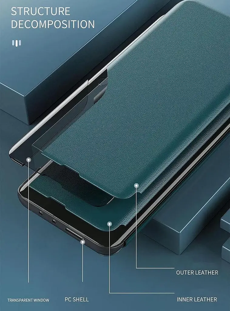 Чохол SEAHAI для Xiaomi Redmi Note 12 Pro 4G, Flip Clear View Напівпрозора обкладинка, що стоїть Стильний м'який силіконовий Books - фото 5