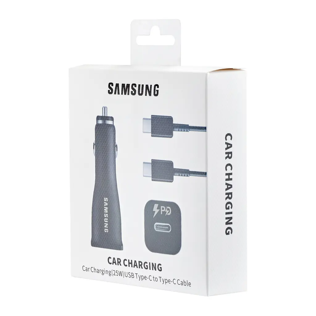 Автомобільний зарядний пристрій Samsung Single Port Car Charger Type-C Port 25W With Cabble Type-C to Type-C High c0py Чорний - фото 2