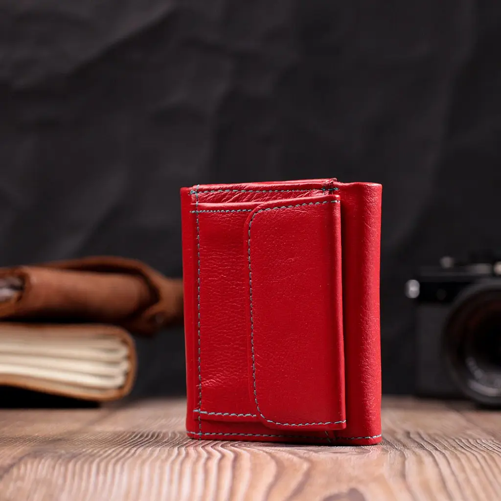 Яскравий маленький гаманець для жінок із натуральної шкіри ST Leather 19502 червоний - фото 9