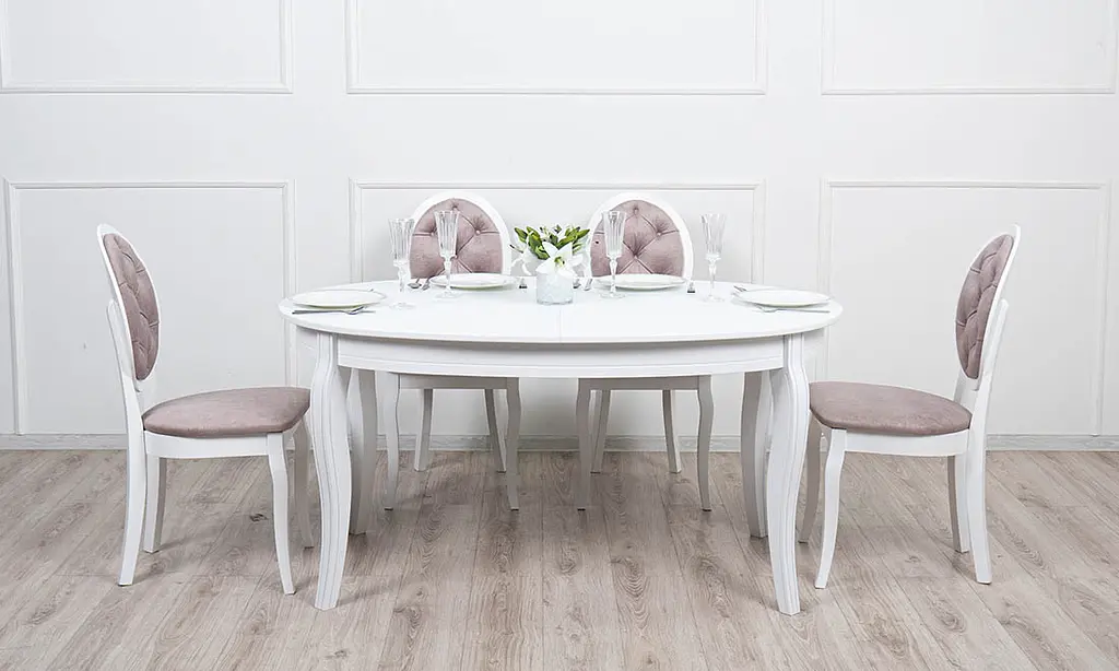 Стол обеденный Prestol Хлоя раскладной 153/191x102x75 см белый - фото 5