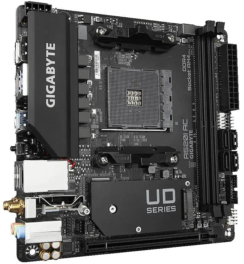 Материнська плата GIGABYTE A520I AC (A520I AC) (Socket AM4, AMD A520, Mini-ITX) - фото 3