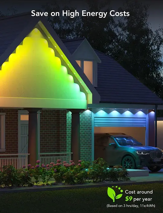 Govee Гірлянда Smart LED H705A Permanent Outdoor Lights, RGBIC, IP67, 30м, кабель прозорий - фото 6